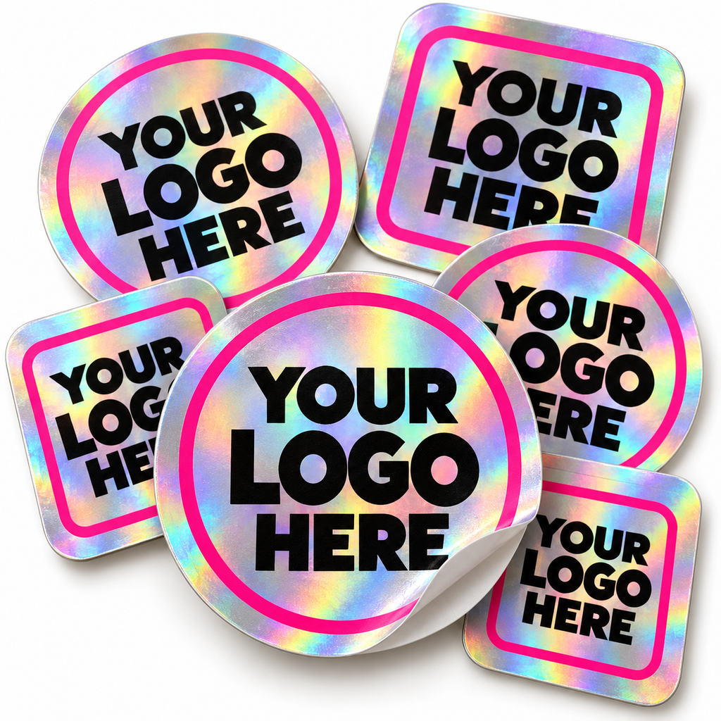 Custom Holographic Logo Stickers | Personalized Business Labels